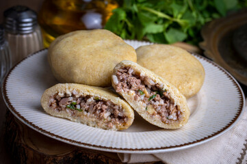 A dish from the Siirt region, one of the traditional delicious Turkish cuisine. Kibbeh is a popular dish in Middle Eastern cuisine (Turkish name; icli kofte - Kitel - Siirt kofte)