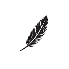 Feather in cartoon, doodle style . Image for t shirt. Isolated 2d vector illustration in logo, icon, sketch style, Eps 10, black and white. AI Generative