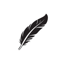 Feather in cartoon, doodle style . Image for t shirt. Isolated 2d vector illustration in logo, icon, sketch style, Eps 10, black and white. AI Generative