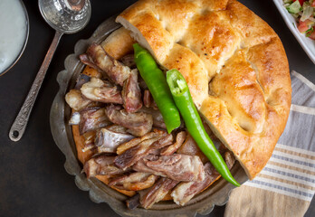 Traditional delicious local Turkish food; Buryan kebab. It is a meat dish that belongs to Siirt and Bitlis regions. It is also called 