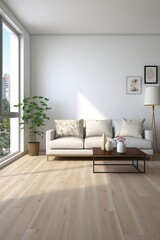 Bright and Airy Living Room With White Walls and Natural Light