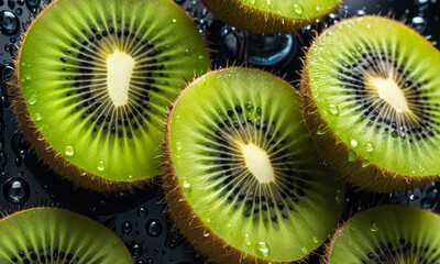 Kiwi Illustrations. This set of photorealistic kiwi illustrations captures the exotic beauty of kiwi, showcasing the lush green flesh and distinctive seeds.