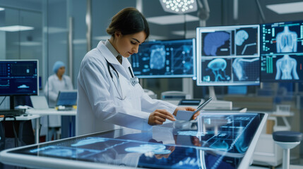 Modern medicine education: doctor gains proficiency in interpreting scans on digital board