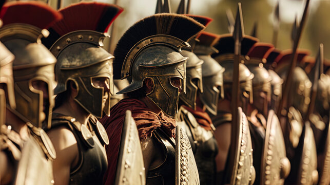 The Spartan army, draped in distinctive armor, moves with a synchronized rhythm, embodying the ess