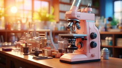 Fototapeta premium Microscope in Laboratory