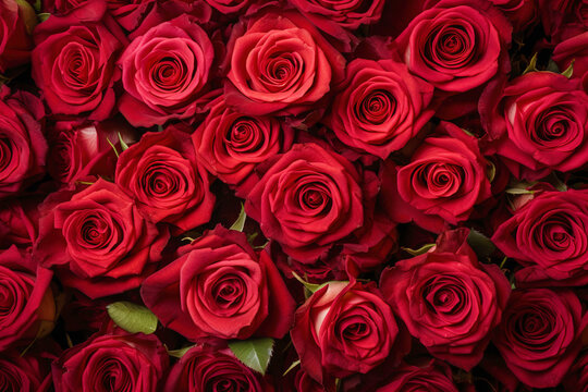 vibrant collection of red roses petal as inspiration to create captivating visuals Valentine's Day Ai Generated