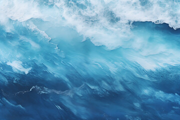 Fototapeta na wymiar An amazingly beautiful aerial view background with waves crashing into each other. Bird's eye view of deep-sea wave background. Created with Generative AI.