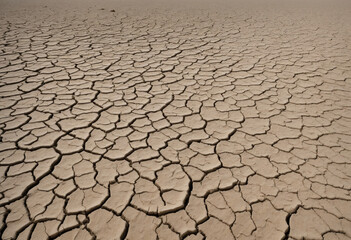Climate change causing drought leads to dried up lake bed due to lack of precipitation.