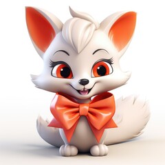 Obraz premium fox 3d cute character modern illustration on white background