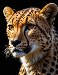 animal close up portrait on dark background