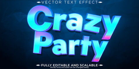 Party text effect, editable music and disco text style