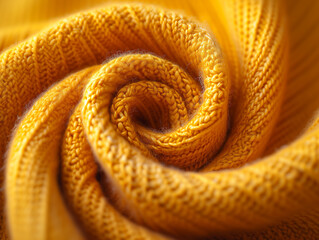 Yellow knit fabric