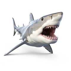 Fototapeta premium Great white shark with mouth wide open