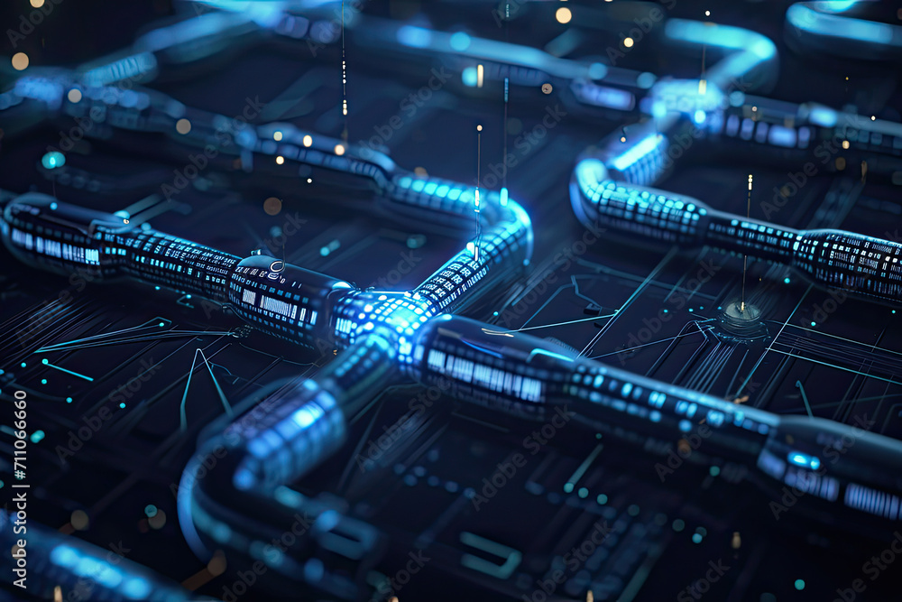 Poster A computer generated image of a futuristic circuit board