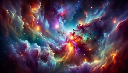 Fototapeta premium Mesmerizing Background with a Dance of Colors and Blending Galaxies in Abstract Beauty background wallpaper