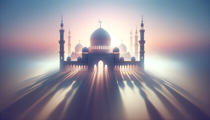 A silhouette of mosque background