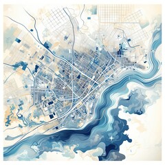 Abstract map of Saint Louis, Missouri, USA - obrazy, fototapety, plakaty