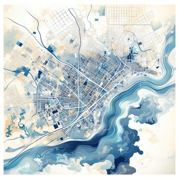 Abstract map of Saint Louis, Missouri, USA