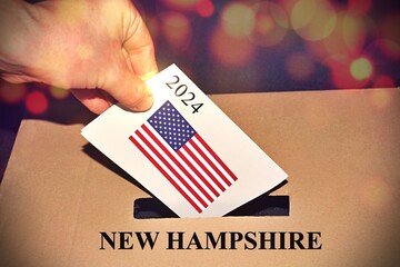 United states political primary New Hampshire election vote concept.