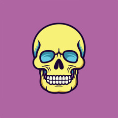 Skull in cartoon, doodle style. Image for t shirt. Isolated 2d vector illustration in logo, icon, sketch style, Eps 10. AI Generative