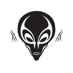 Alien in cartoon, doodle style . Image for t shirt. Isolated 2d vector illustration in logo, icon, sketch style, Eps 10, black and white. AI Generative