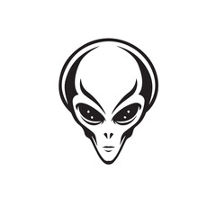 Alien in cartoon, doodle style . Image for t shirt. Isolated 2d vector illustration in logo, icon, sketch style, Eps 10, black and white. AI Generative