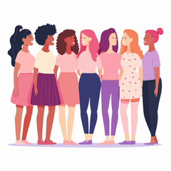 Fototapeta premium flat vector graphic design illustration of women's differences and equality for celebrating International Women's Day 08 march 