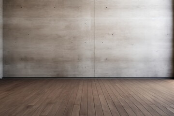 Naklejka premium Empty room with concrete wall and wooden floor