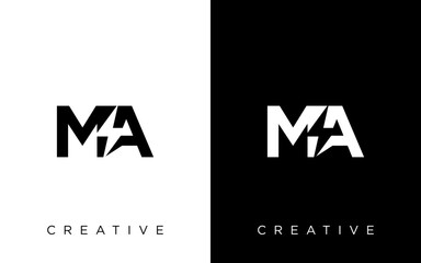 Creative Minimal MA Logo Design | Letter AM Logo with Lightning Icon | Electric MA Logo Design