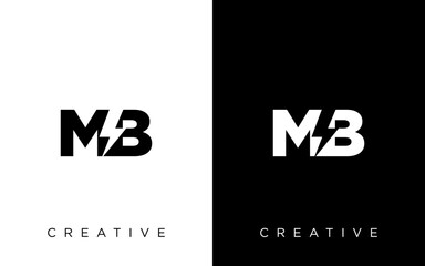 MB Initial logo concept with electric template vector