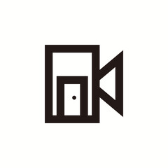 Camera house logo. Logo illustration of a house in the shape of a camera. Photography studio logo