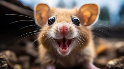 Close-up portrait of an adorable mouse