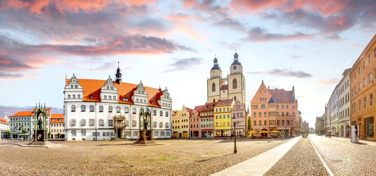 Marktplatz, Lutherstadt Wittenberg, Sachsen Anhalt, Deutschland 