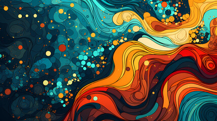 Abstract digital art illustration background with chaotic design patterns