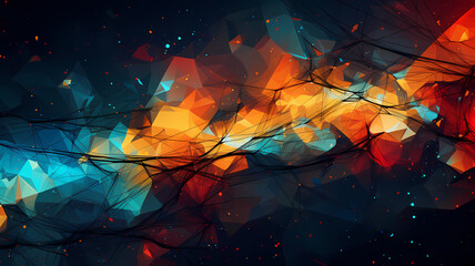 Abstract digital art illustration background with chaotic design patterns
