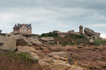 La côte de granit rose à Ploumanac'h en Bretagne - France