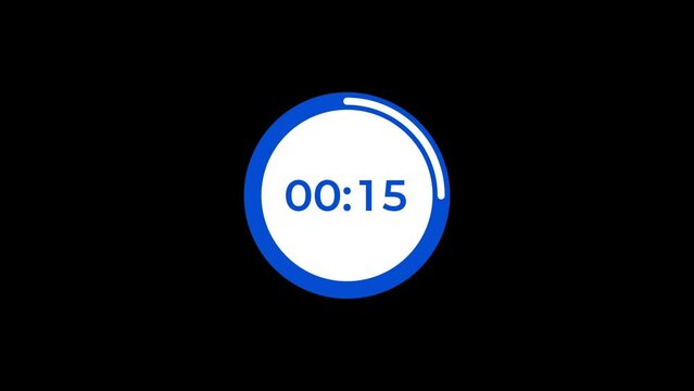 20 to 0 Seconds Timer - Transparent Animation