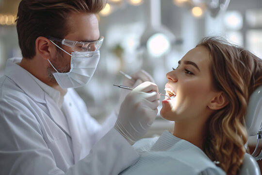 beautiful smile, and healthy teeth, different people at a dentist appointment, dental practice concept

