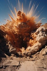 Large explosion in a quarry