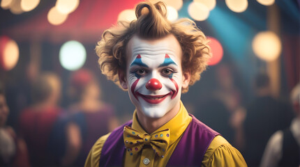 portrait of a clown with a mask
