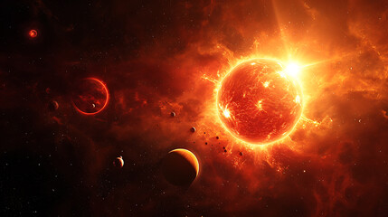 Obraz na płótnie Canvas the sun in space with a black background