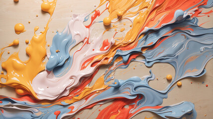 Canvas Unleashed: Abstract Paint on a Canvas - 3D Rendering