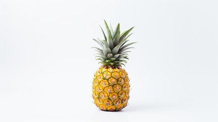 organic mini pineapple .Whole fresh pineapple fruit on white background,