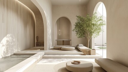 Essence of Simplicity: Minimalist Islamic Space with Key Focus on Clean Interior Design