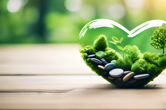 Sustainable love: The concept of eco-friendly hearts and zero-waste, renewable resources generative ai