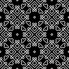
White background with black pattern. Seamless texture for fashion, textile design,  on wall paper, wrapping paper, fabrics and home decor. Simple repeat pattern.