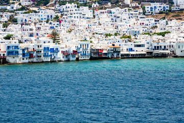 Little Venice neighborhood of Mykonos island, Greece - 711114607