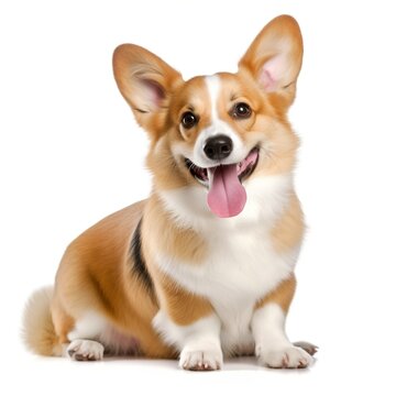 A happy looking corgi dog