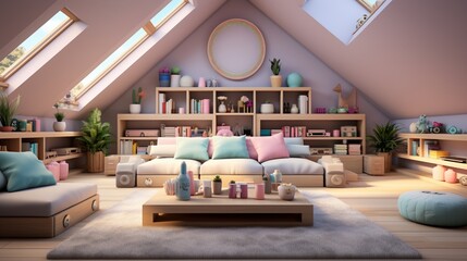 Cozy and bright attic living space