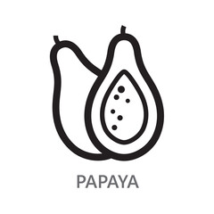 papaya, papaya line icon vector illustration.